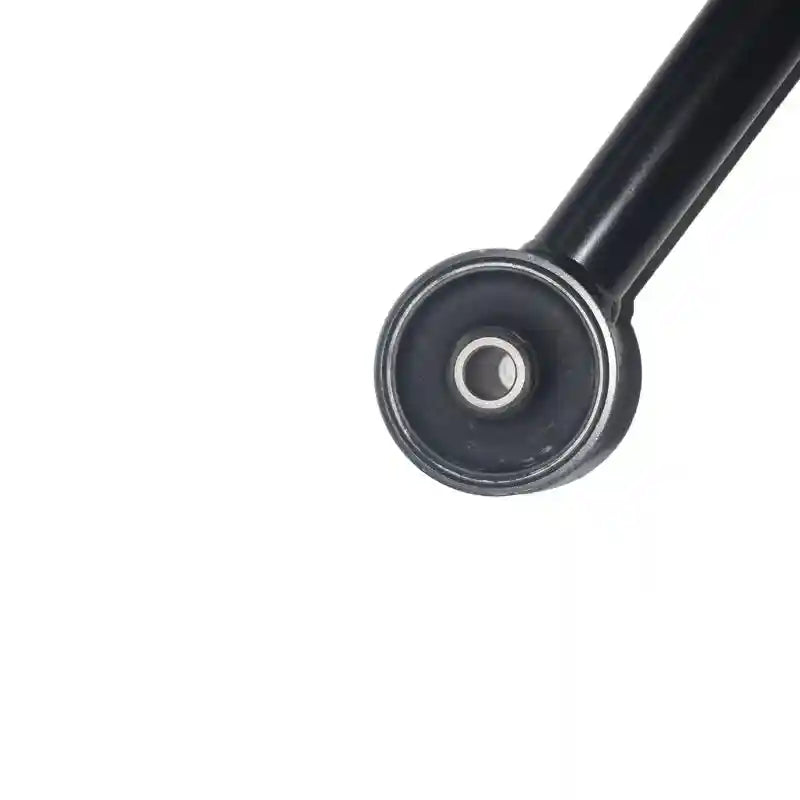 Black metal rod with a bearing on a white background
