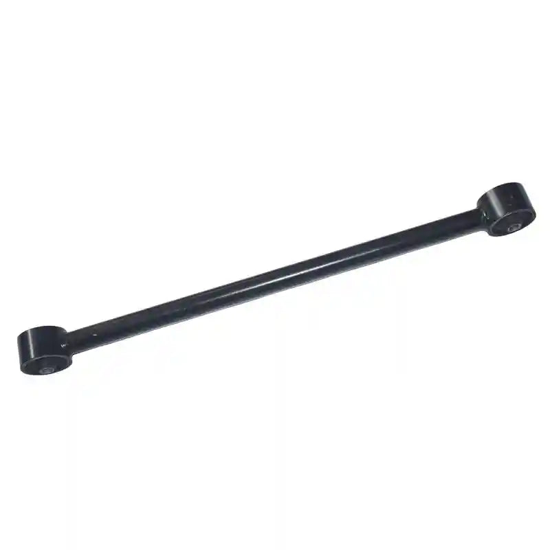 Black metal rod with two spherical ends on a white background