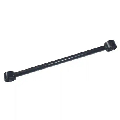 Black metal rod with two spherical ends on a white background