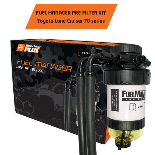 Fuel Manager pre-filter kit for Toyota Land Cruiser 70 series with packaging