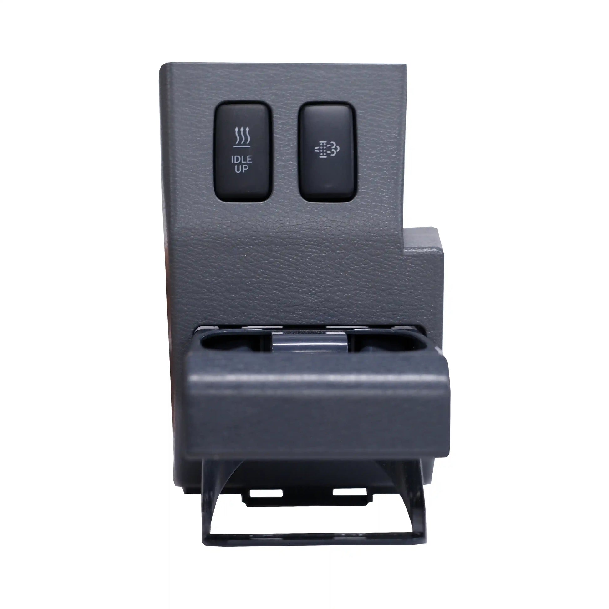 slide out cupholder with two buttons on a white background