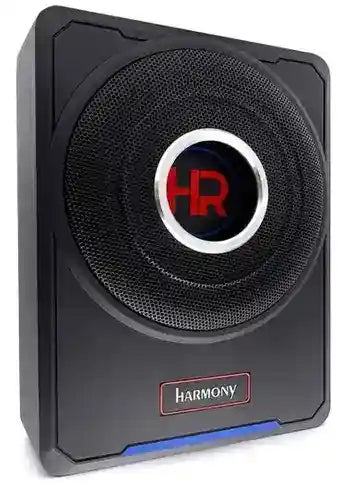 Harmony subwoofer with 'HR' logo on a white background