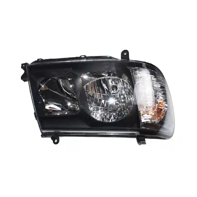 Car headlight assembly on a white background