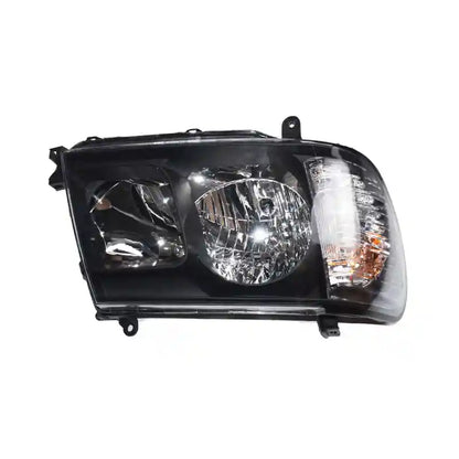 Car headlight assembly on a white background