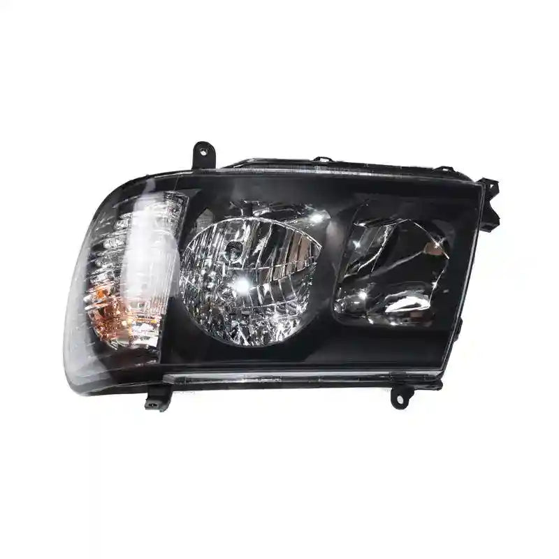 Car headlight assembly on a white background