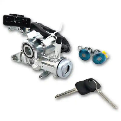 Car lock mechanism with keys on a white background