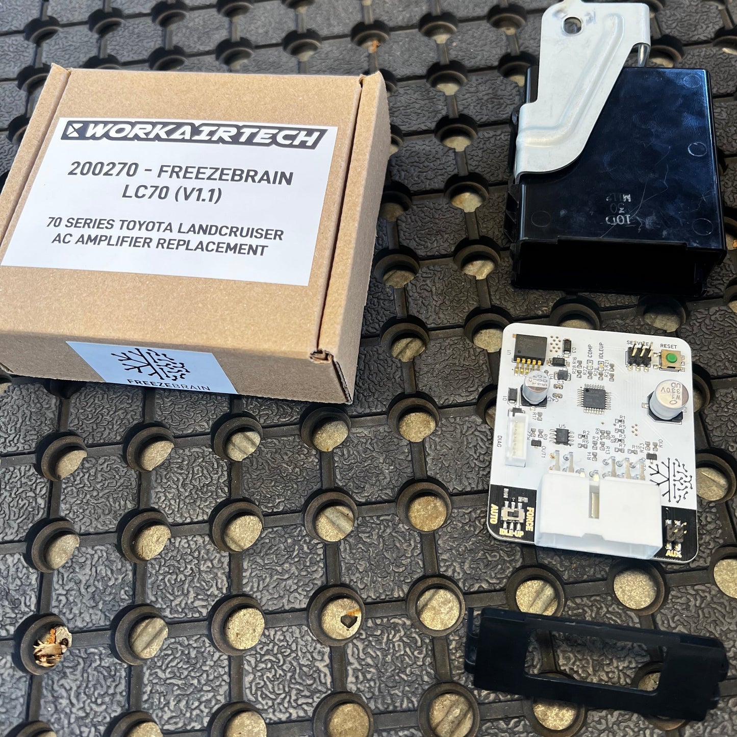 WorkAirtech automotive parts on a textured surface