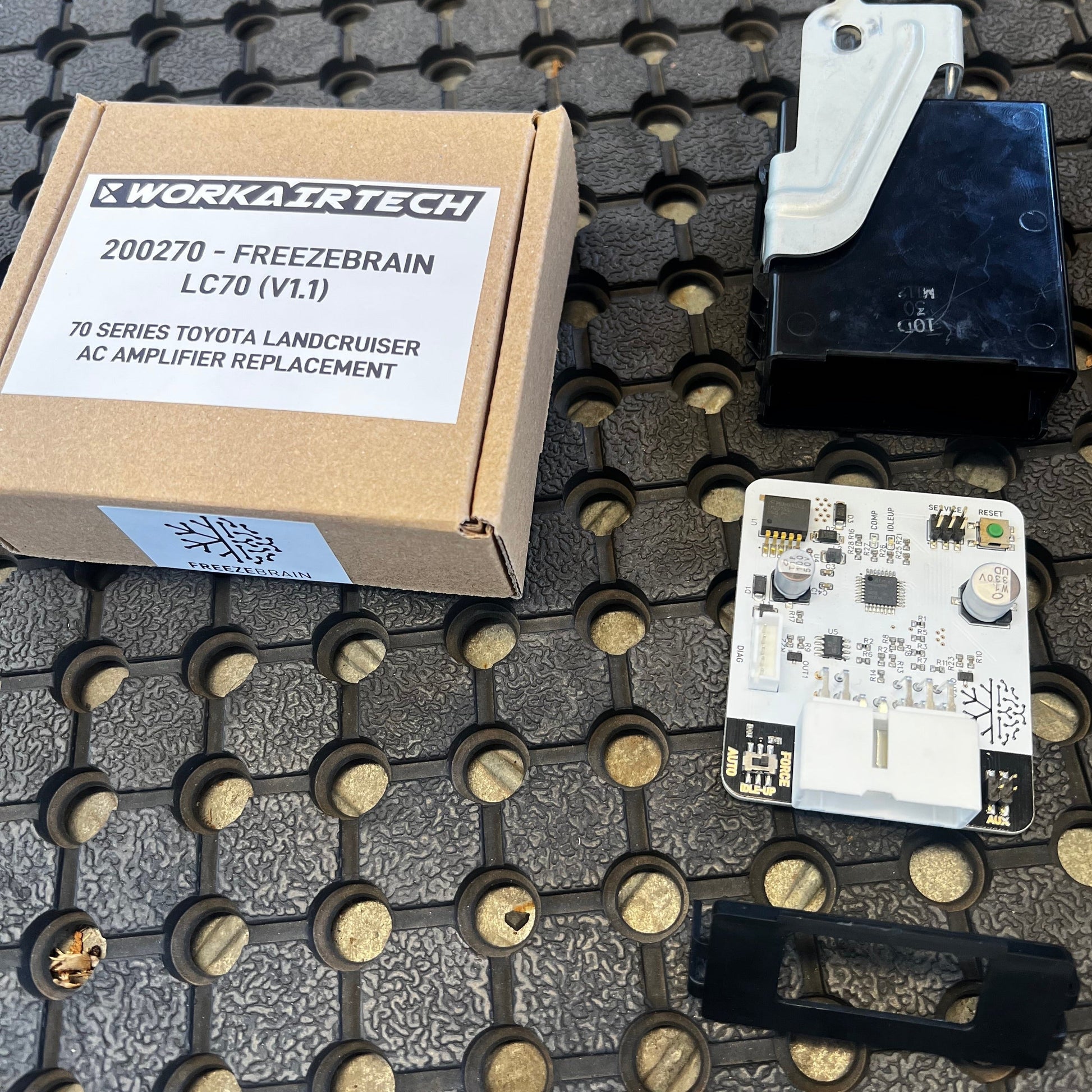 WorkAirtech automotive parts on a textured surface