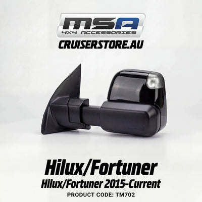 MSA-4x4-Towing-Mirrors-suitable-for-Hilux-Fortuner-2015-Current-Black-Electric-Indicators-TM702