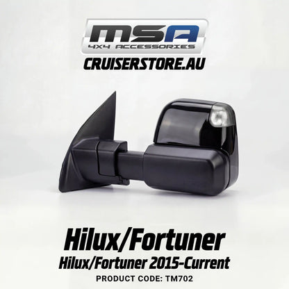 MSA-4x4-Towing-Mirrors-suitable-for-Hilux-Fortuner-2015-Current-Black-Electric-Indicators-TM702