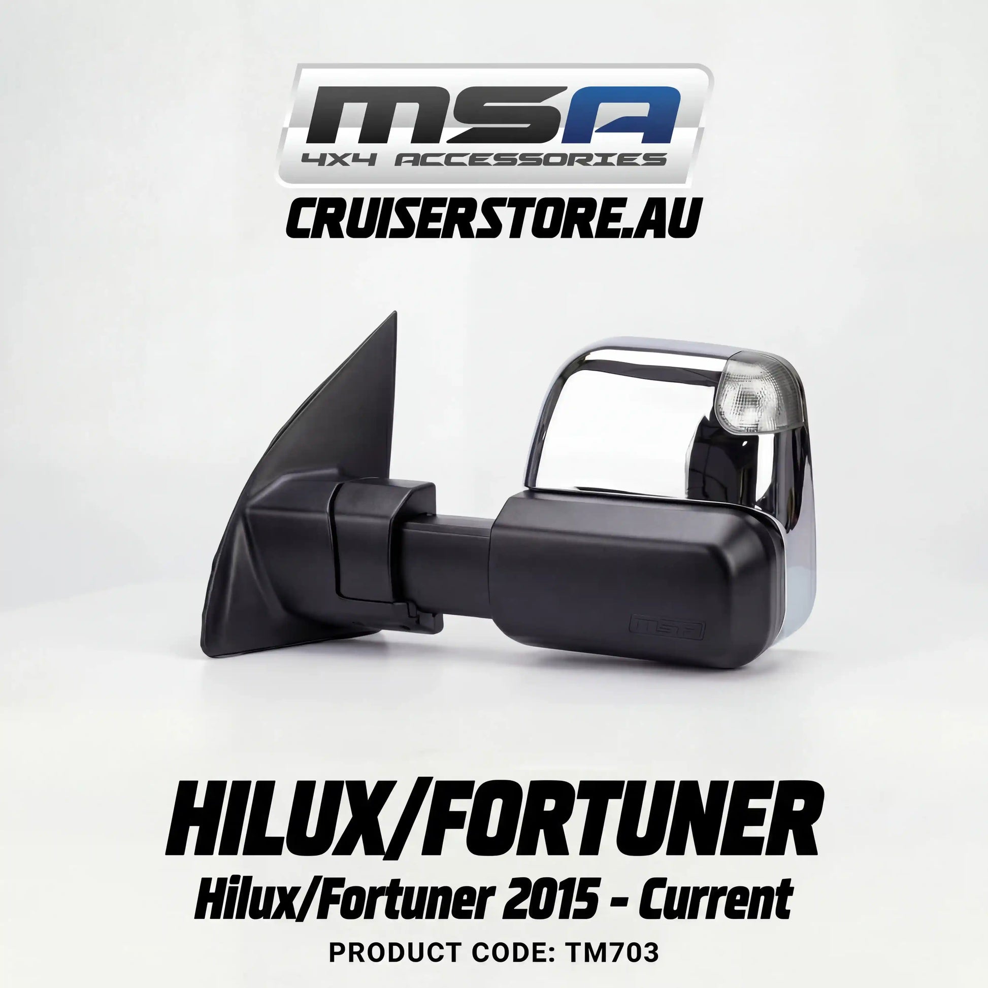 MSA-4x4-Towing-Mirrors-suitable-for-Hilux-Fortuner-2015-Current-Chrome-Electric-Indicators-TM703
