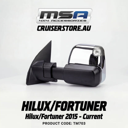 MSA-4x4-Towing-Mirrors-suitable-for-Hilux-Fortuner-2015-Current-Chrome-Electric-Indicators-TM703