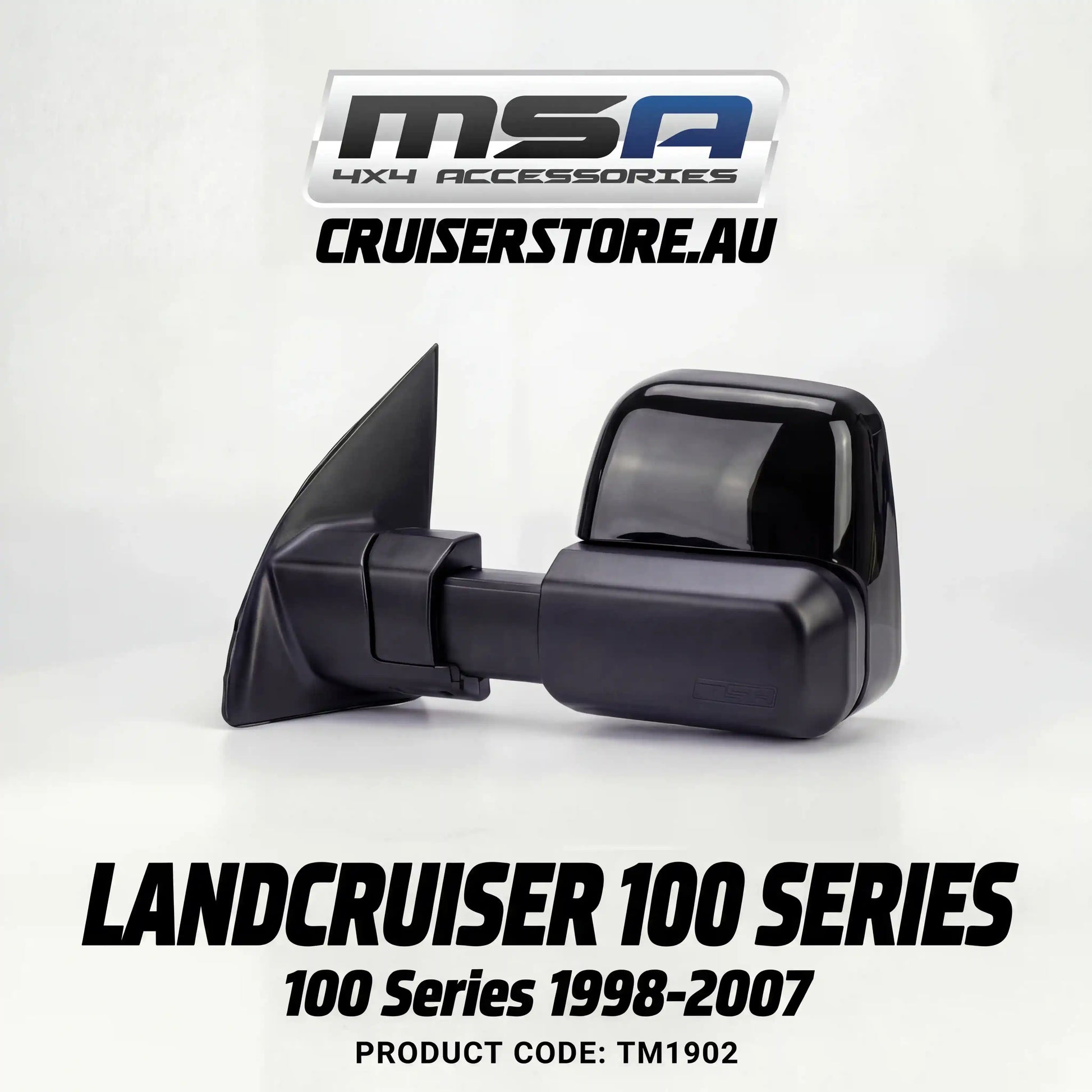 MSA-4x4-Towing-Mirrors-suitable-for-Landcruiser-100 Series-1998-2007-Black-Electric-TM1902