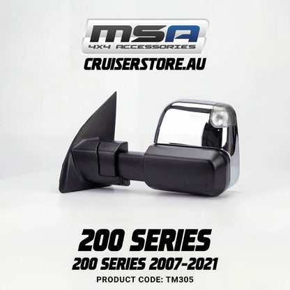 MSA-4x4-Towing-Mirrors-suitable-for-Landcruiser-200-Series-2007-2021-Chrome-Electric-Indicators-TM303