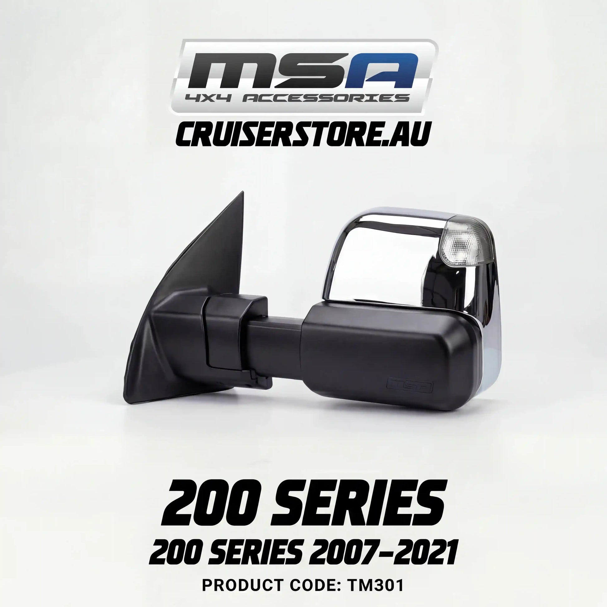 MSA-4x4-Towing-Mirrors-suitable-for-Landcruiser-200-Series-2007-2021-Chrome-Electric-TM301