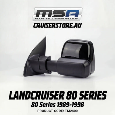 MSA-4x4-Towing-Mirrors-suitable-for-Landcruiser-80-Series-1989-1998-Black-Manual-TM2400