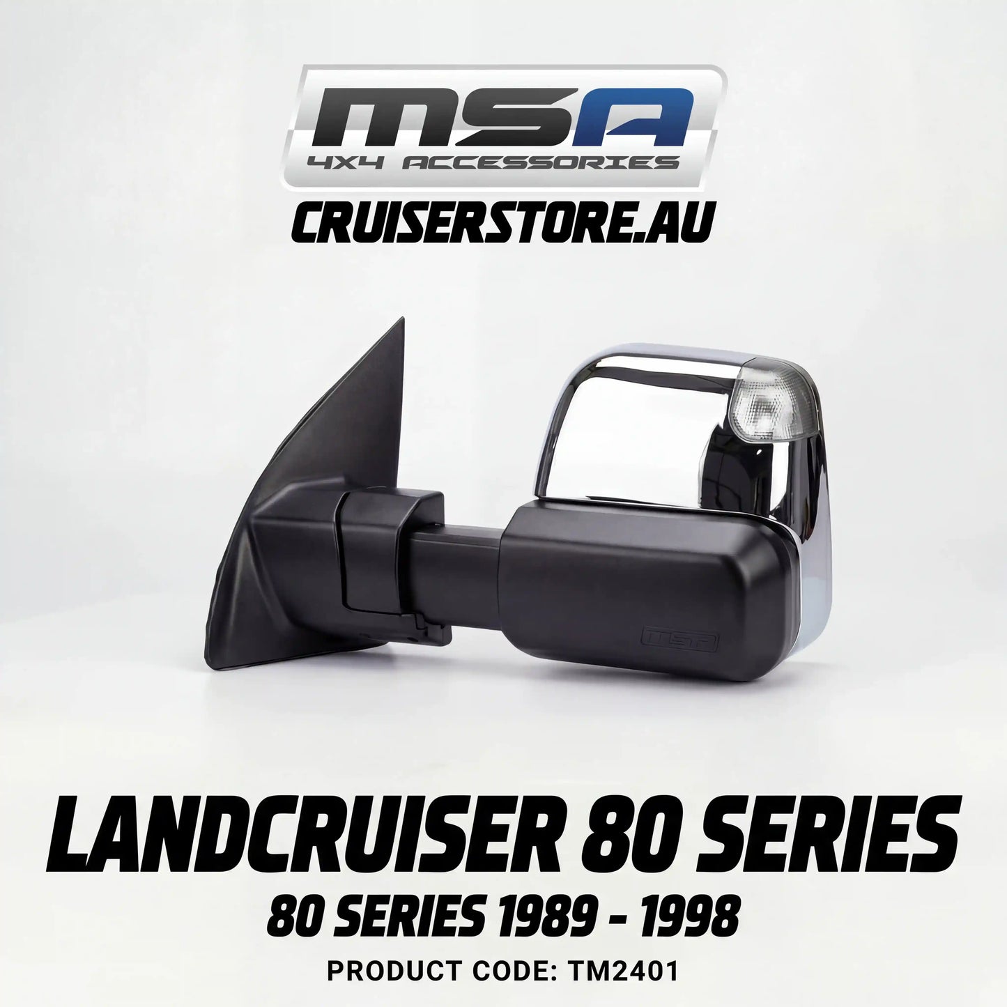 MSA-4x4-Towing-Mirrors-suitable-for-Landcruiser-80-Series-1989-1998-Chrome-Manual-TM2401