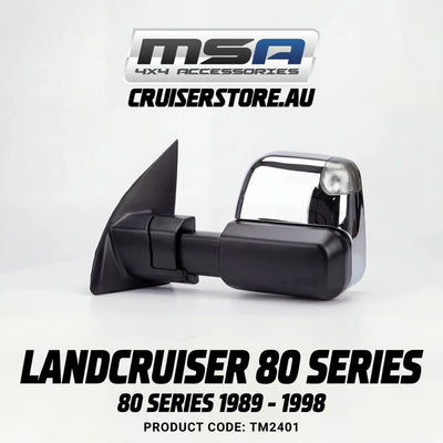 MSA-4x4-Towing-Mirrors-suitable-for-Landcruiser-80-Series-1989-1998-Chrome-Manual-TM2401