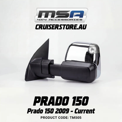 Prado 150 MSA 4X4 Chrome Towing Mirrors (TM505)