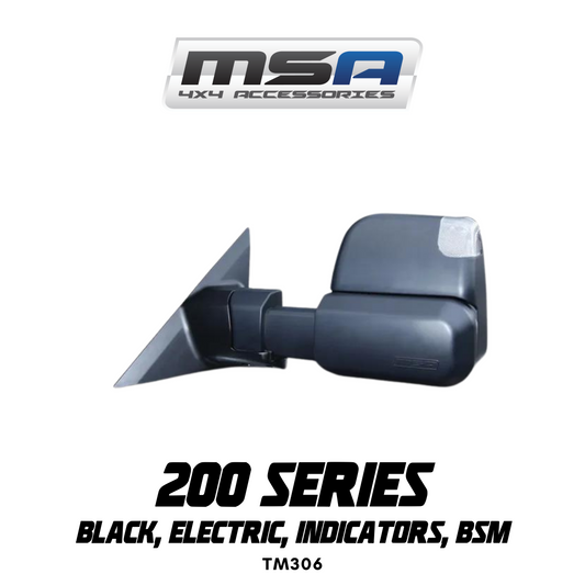 Car side mirror with MSA 4x4 Accessories logo on a white background