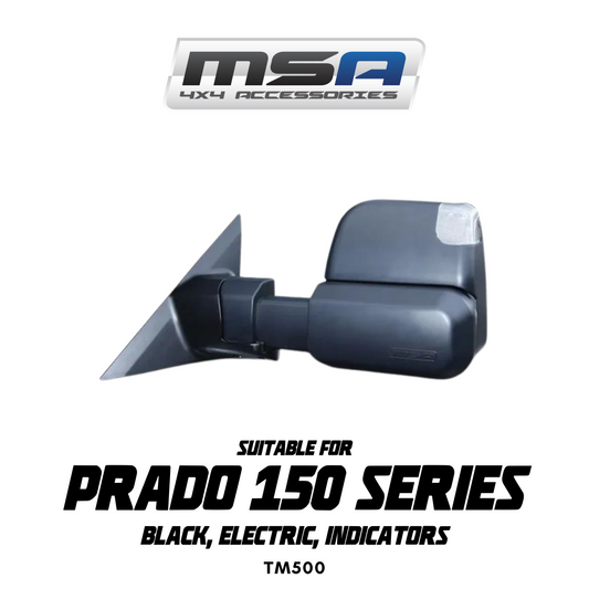 Car side mirror suitable for Prado 150 series with MSA logo on a white background