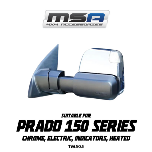Car mirror accessory suitable for Prado 150 series with MSA branding on a white background.