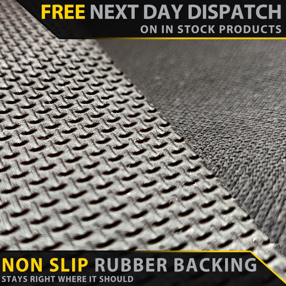 Close-up of Front Seat Covers with text about free next day dispatch and non-slip rubber backing.