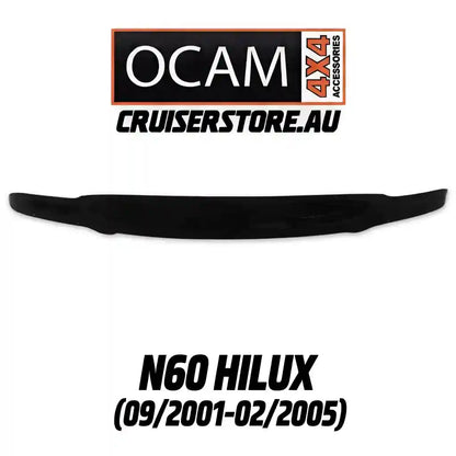 Black bonnet protector with OCAM 4x4 Accessories branding on a white background