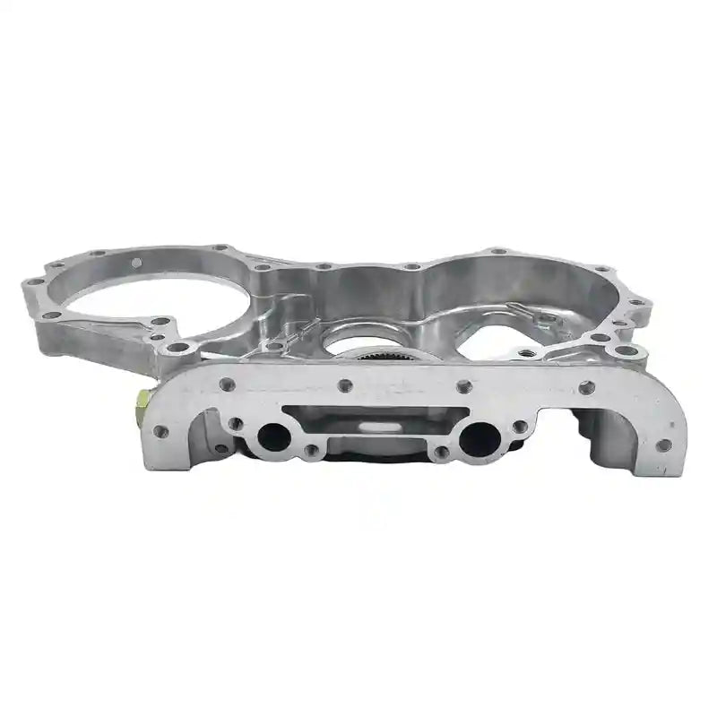 Metal Oil Pump block on a white background