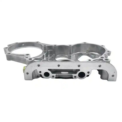Metal Oil Pump block on a white background