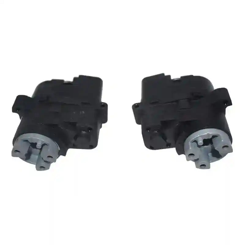 Two black Power Mirror Folding Motors on a white background
