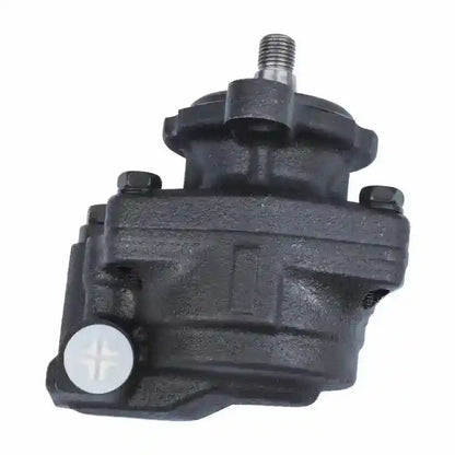 Black mechanical component on a white background