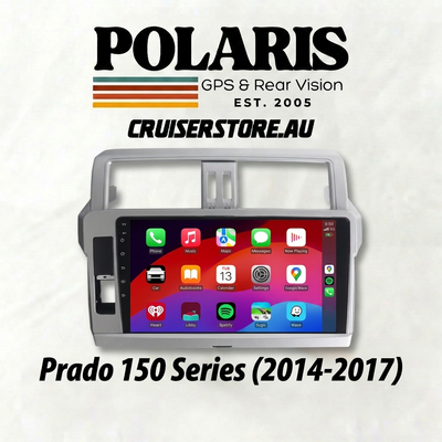 Polaris GPS & Rear Vision system for Prado 150 Series with a white background