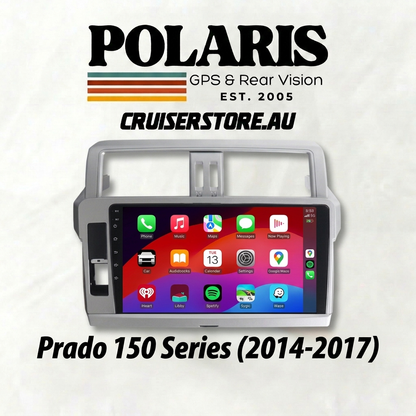 Polaris GPS & Rear Vision system for Prado 150 Series with a white background
