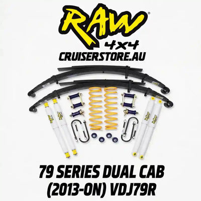 4x4 suspension parts set with Raw 4x4 branding on a white background