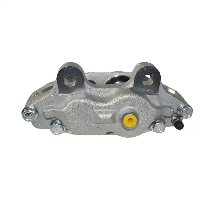Metal brake caliper on a white background
