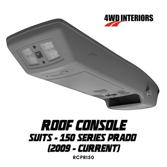 Car roof console with '4WD Interiors' branding on a white background