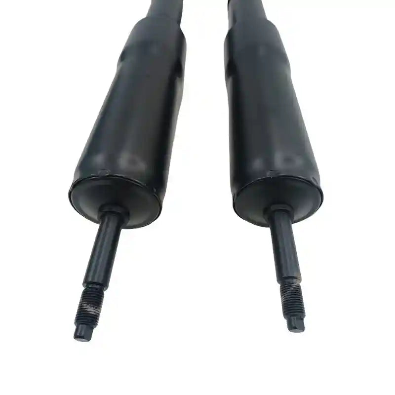 Two black metal shafts on a white background