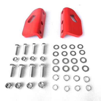 Red Rated Recovery Points with screws and washers on a white background