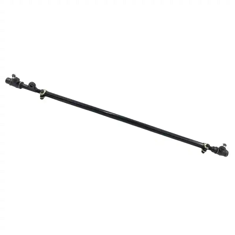 Black metal rod with spherical ends on a white background
