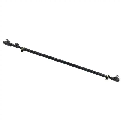Black metal rod with spherical ends on a white background