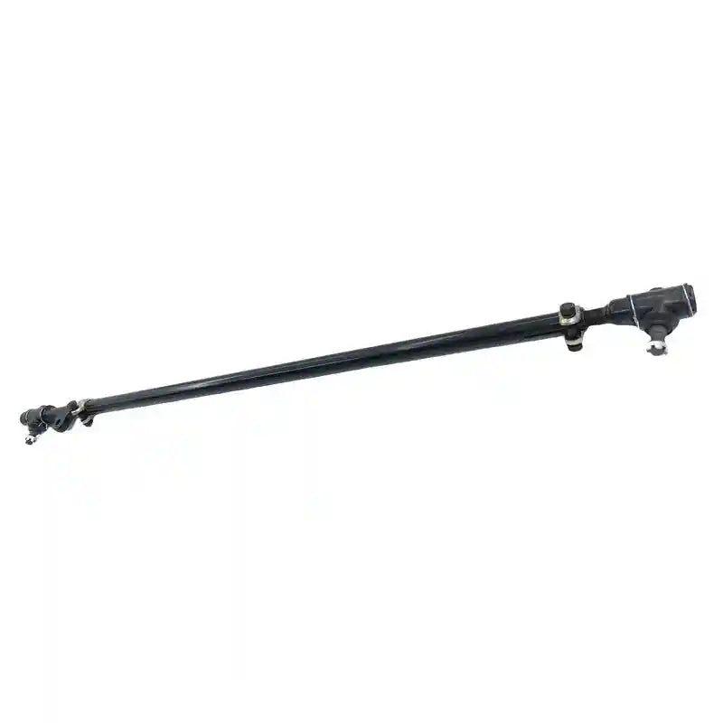 Black metal rod with spherical ends on a white background