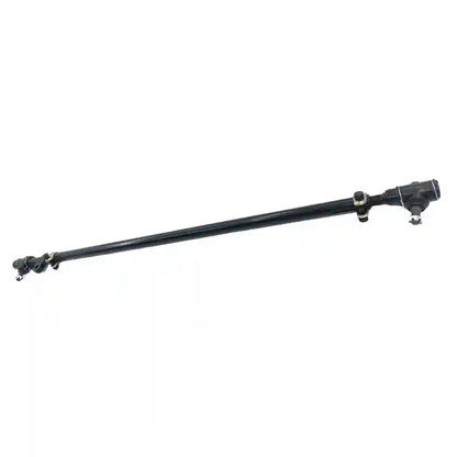 Black metal rod with spherical ends on a white background