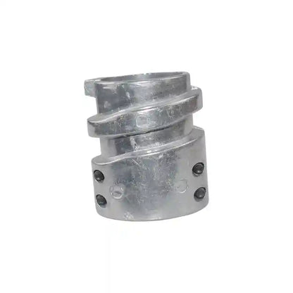 Metallic clamp on a white background