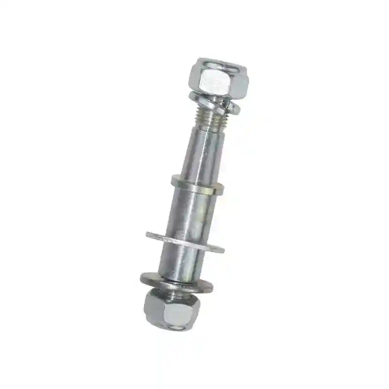 Metal bolt with a washer on a white background