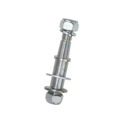 Metal bolt with a washer on a white background