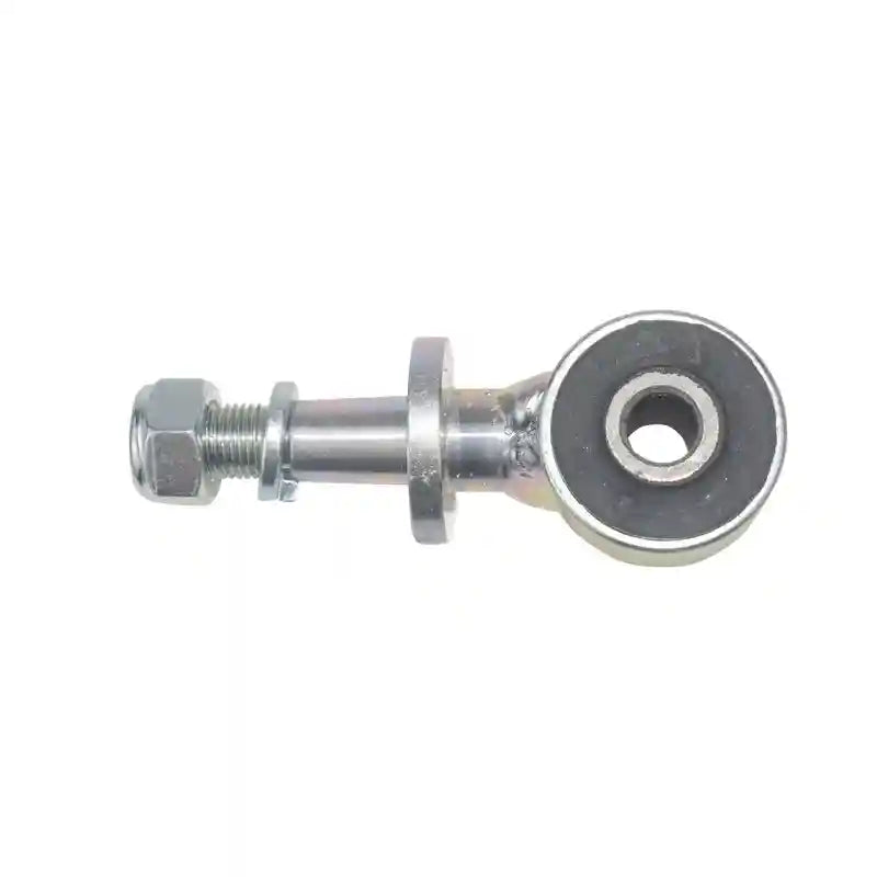 Metal rod end with bearing on a white background