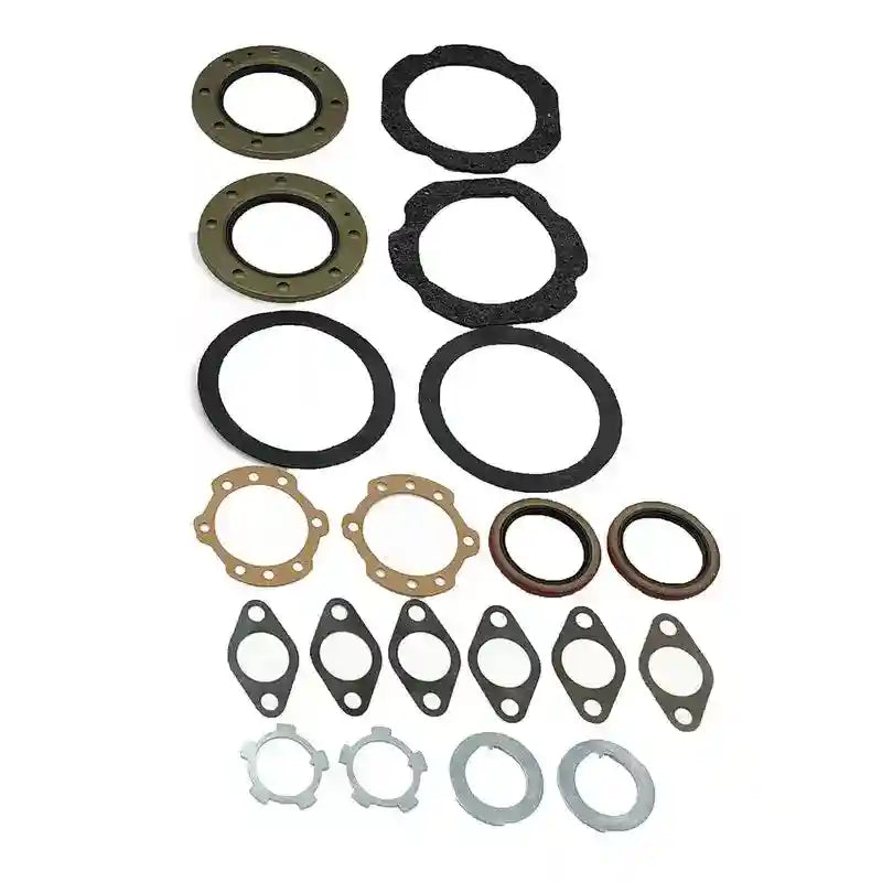 Collection of gaskets and seals on a white background