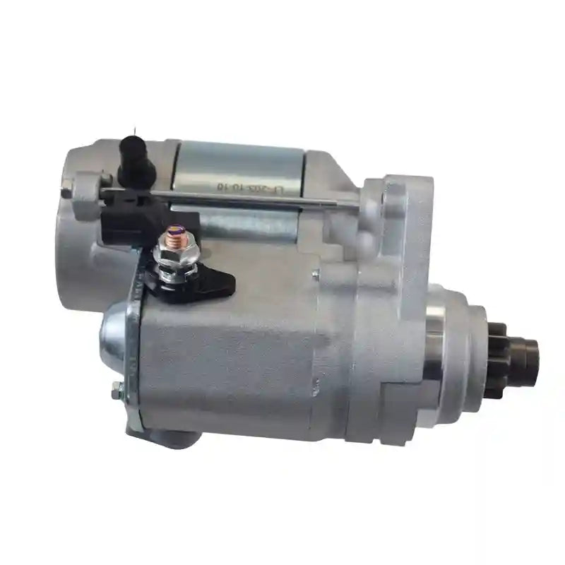 Car starter motor on a white background