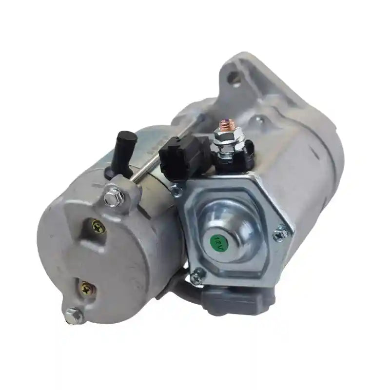Car starter motor on a white background